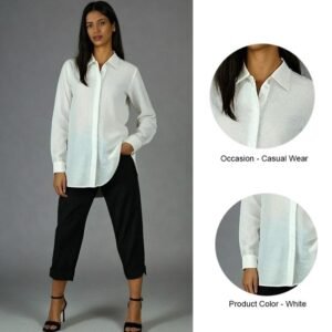 Ladies White Linen Shirt