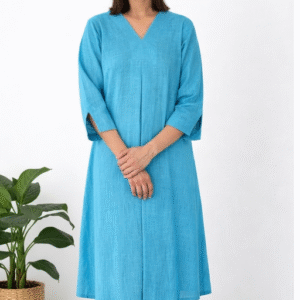 Torquise Blue Cotton Kurta Set