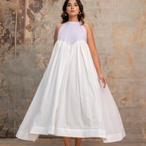 Striped Halter Neck Long Dress