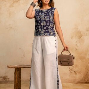 Halter Neck Printed Top with Palazzos